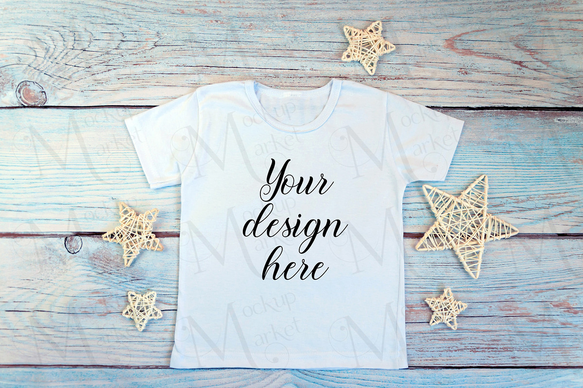 White kid t-shirt mockup bundle., a Print Template by MockupMarket (Photo 18 of 27)