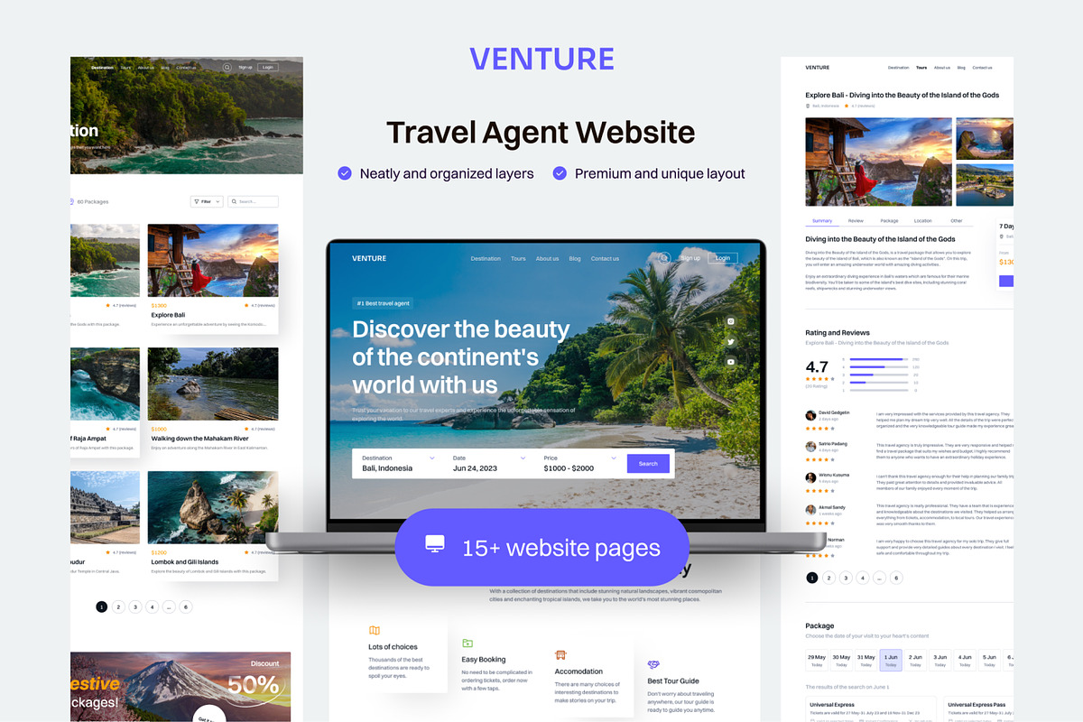 Venture - Travel Agent Website, a Landing Page Template by CreativeUI (Photo 1 of 6)