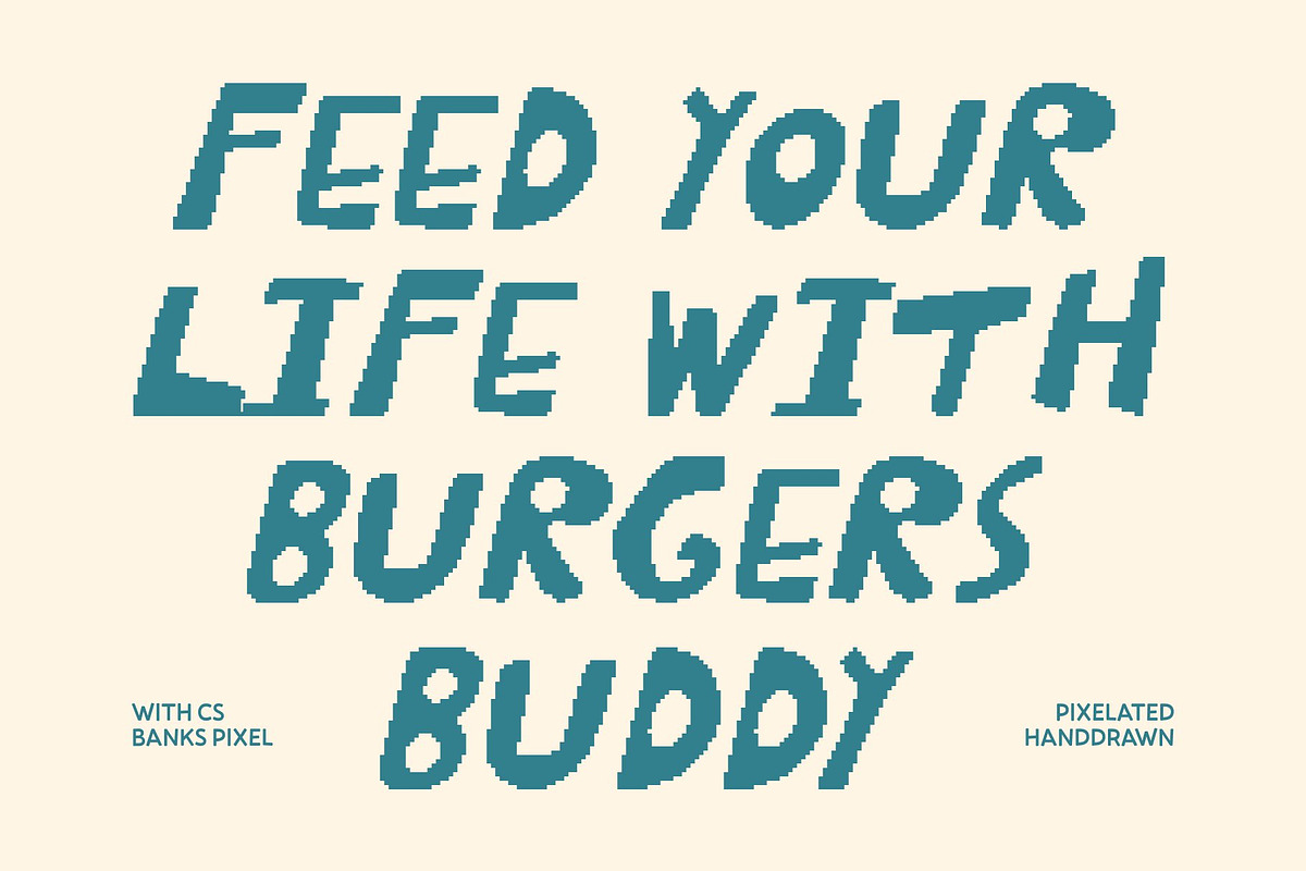 CS Banks Pixel, a Handwritten Font by Craft Supply Co. (Photo 2 of 8)