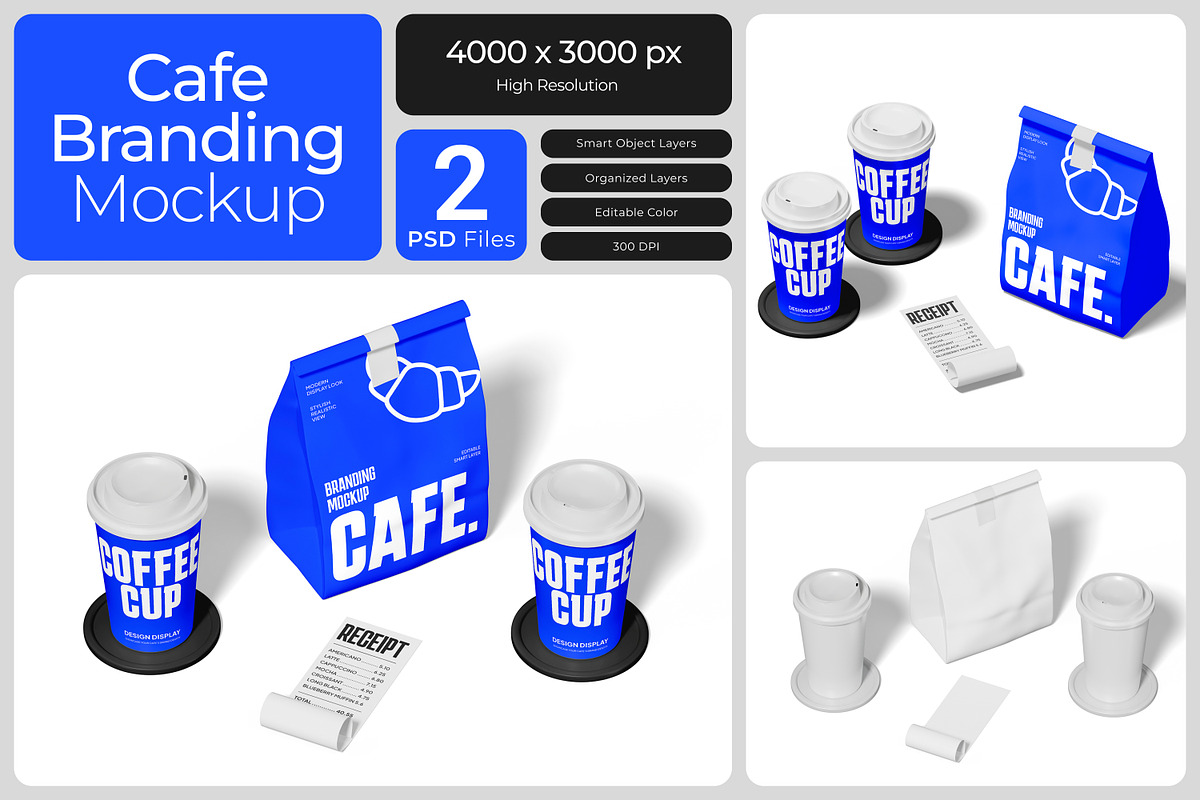 Cafe Branding Mockup, an Advertising Mockup by Bartama Graphic (Photo 1 of 4)