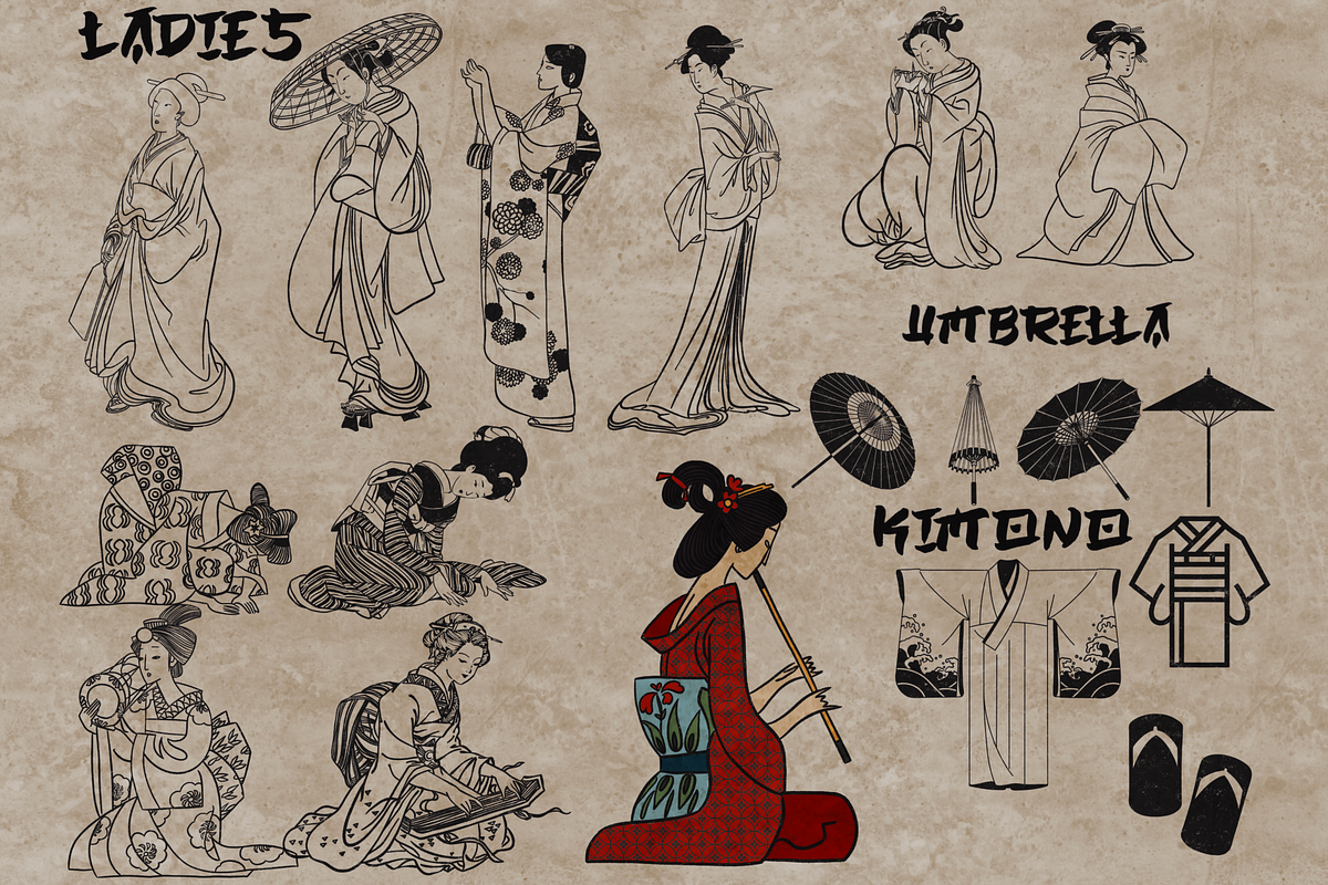 Japan traditional elements Procreate, a Brush Add-On by TheWhiteCatLab (Photo 17 of 20)