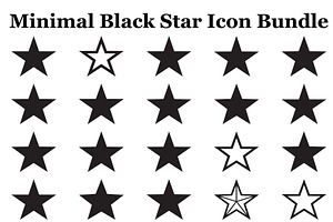 Minimal Black Star Icon Bundle, an Icon by musafir_fashion