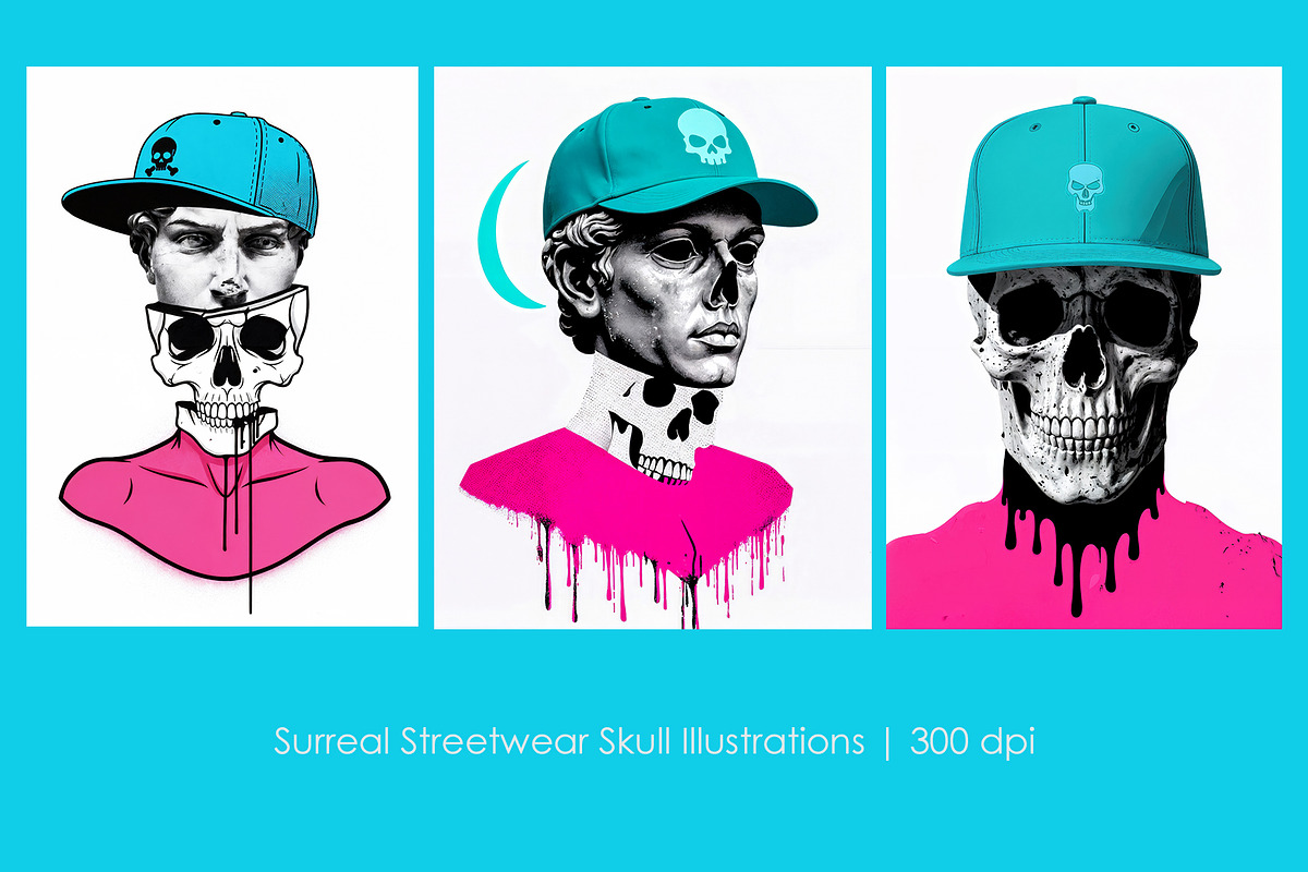 Surreal Streetwear Skull, an Object Illustration by StockVerse Creative (Photo 1 of 4)