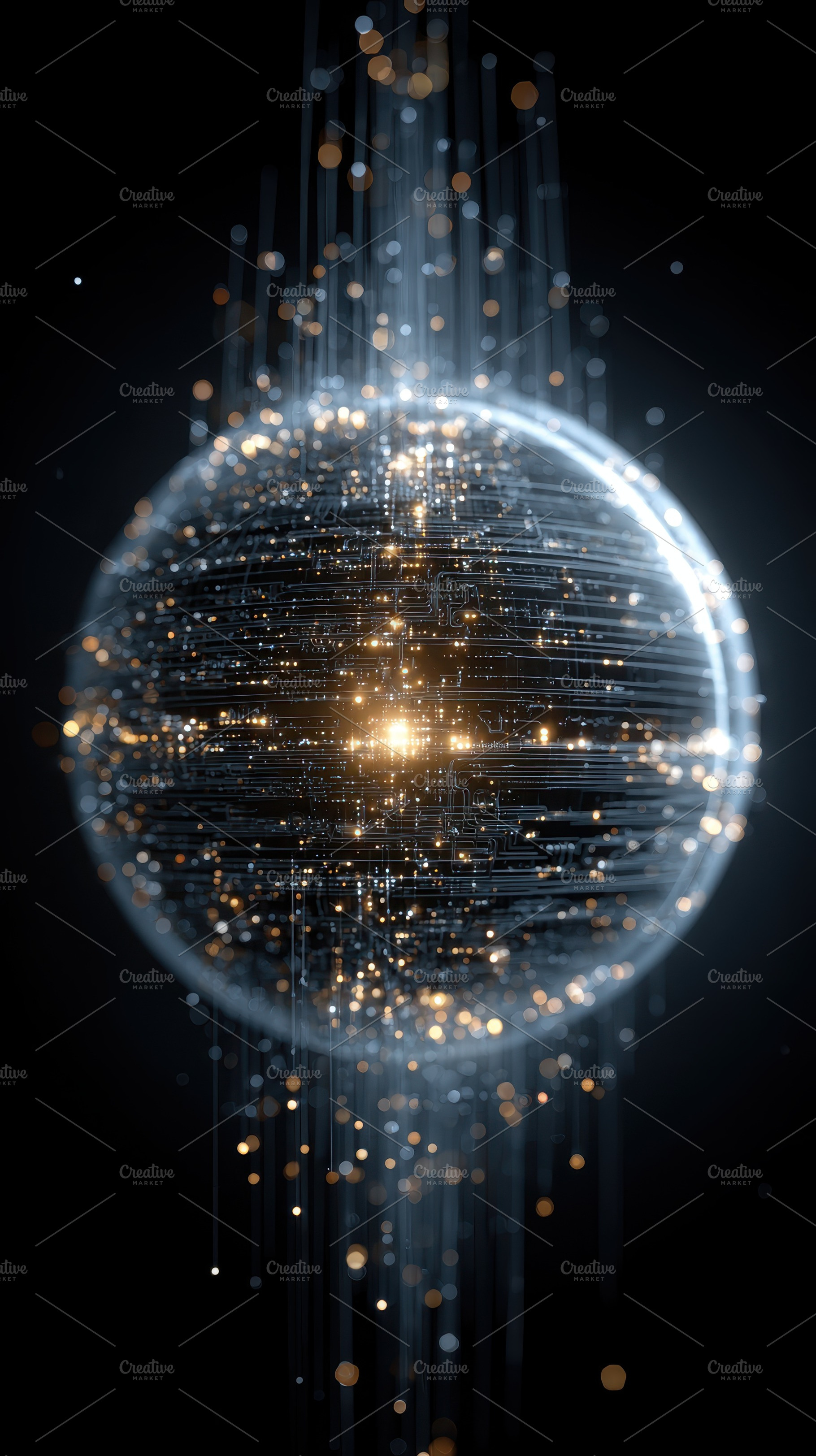Global Network Data Sphere Digital T, a Photo by Pixeness Studio