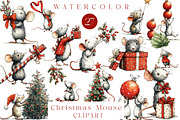 Christmas Mouse clipart, an Illustration by CreationArt (Thumbnail 1 of 5)
