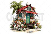 Whimsical Summer Beach Hut Clipart, an Illustration by Craft Nest (Thumbnail 10 of 12)