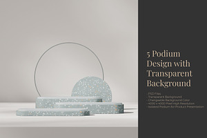 5 Podium with Transparent Background