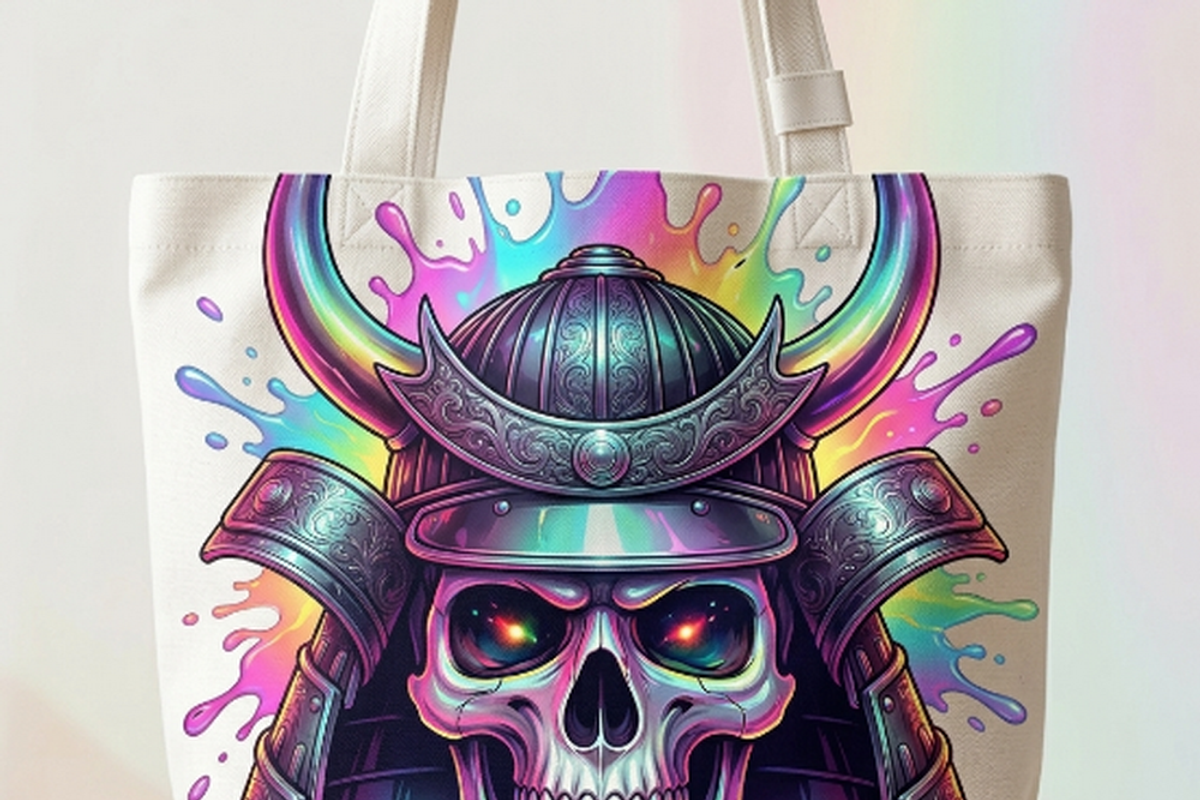 Rainbow Samurai Skull Armor, a Shirt Mockup by Vector Stall (Photo 11 of 15)