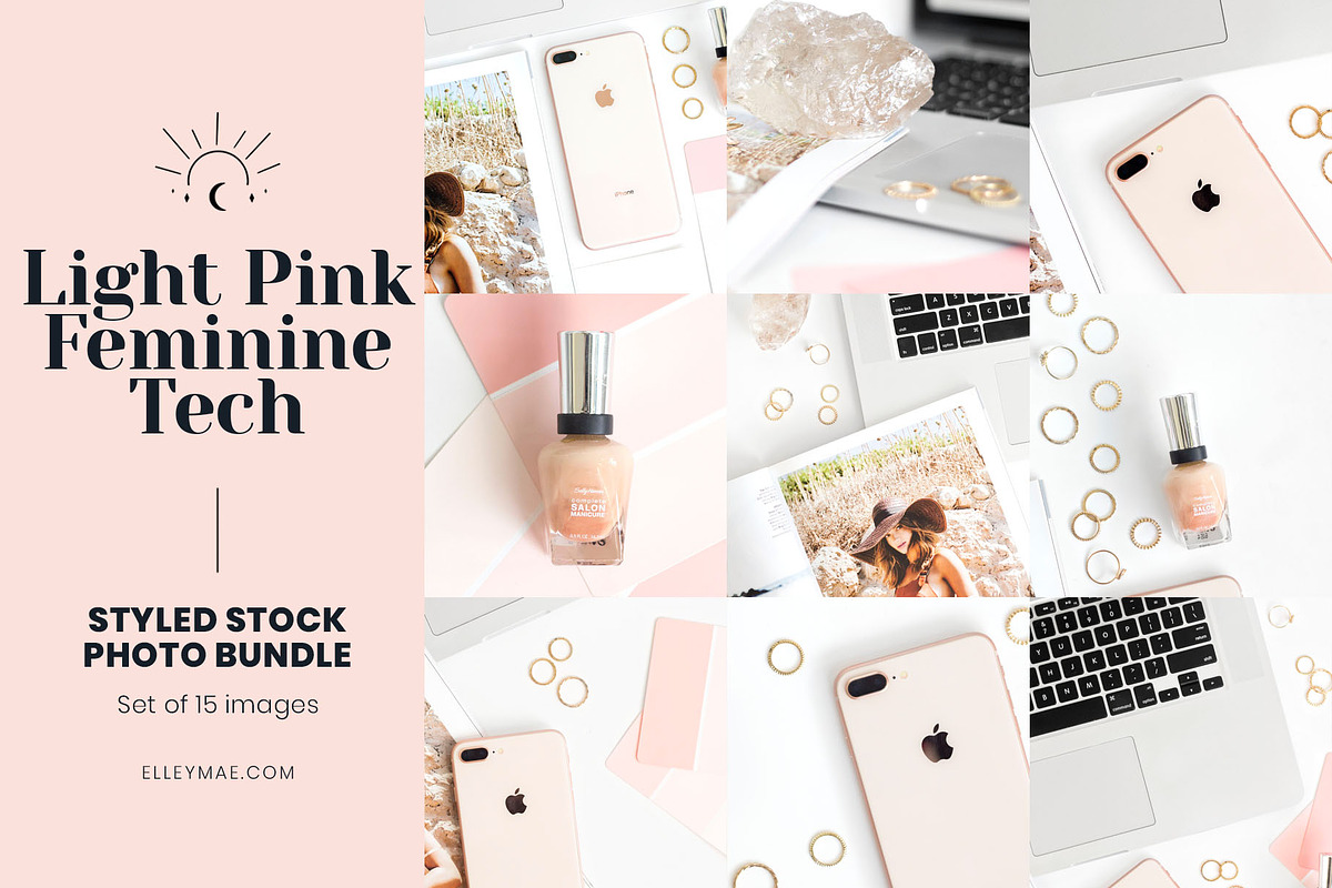 Pink Feminine Tech Stock Photo Set, a Technology Photo by Elley Mae