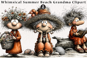 Summer Beach Grandma Clipart, a Seasonal Illustration by CreationArt