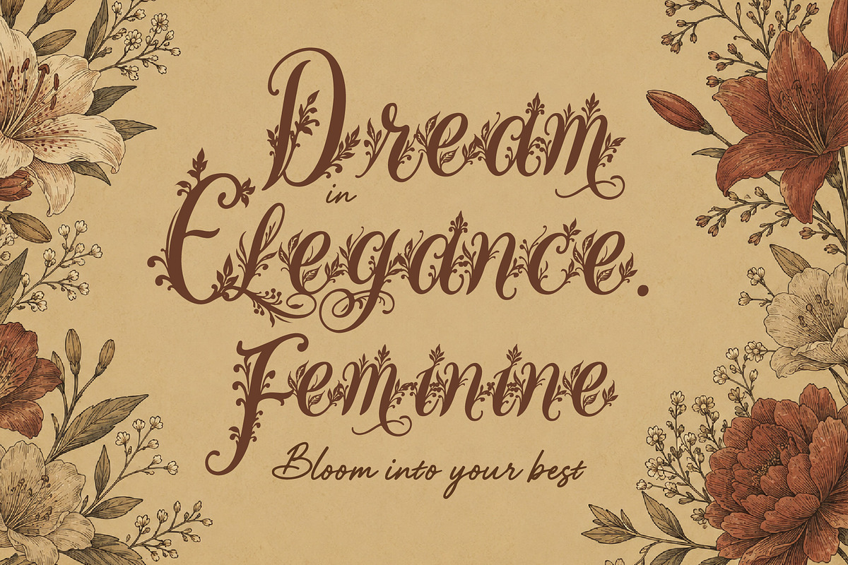 WynsteraQalis Decorative Floral font, a Script Font by HypeWorksCo (Photo 3 of 24)