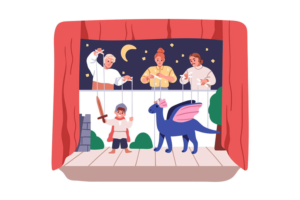 Puppet show, toy theater for kids, a Person Illustration by Good Studio (Photo 8 of 8)