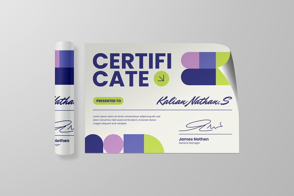Bauhaus Participation Certificate, a Stationery Template by Annora Studio (Photo 3 of 6)