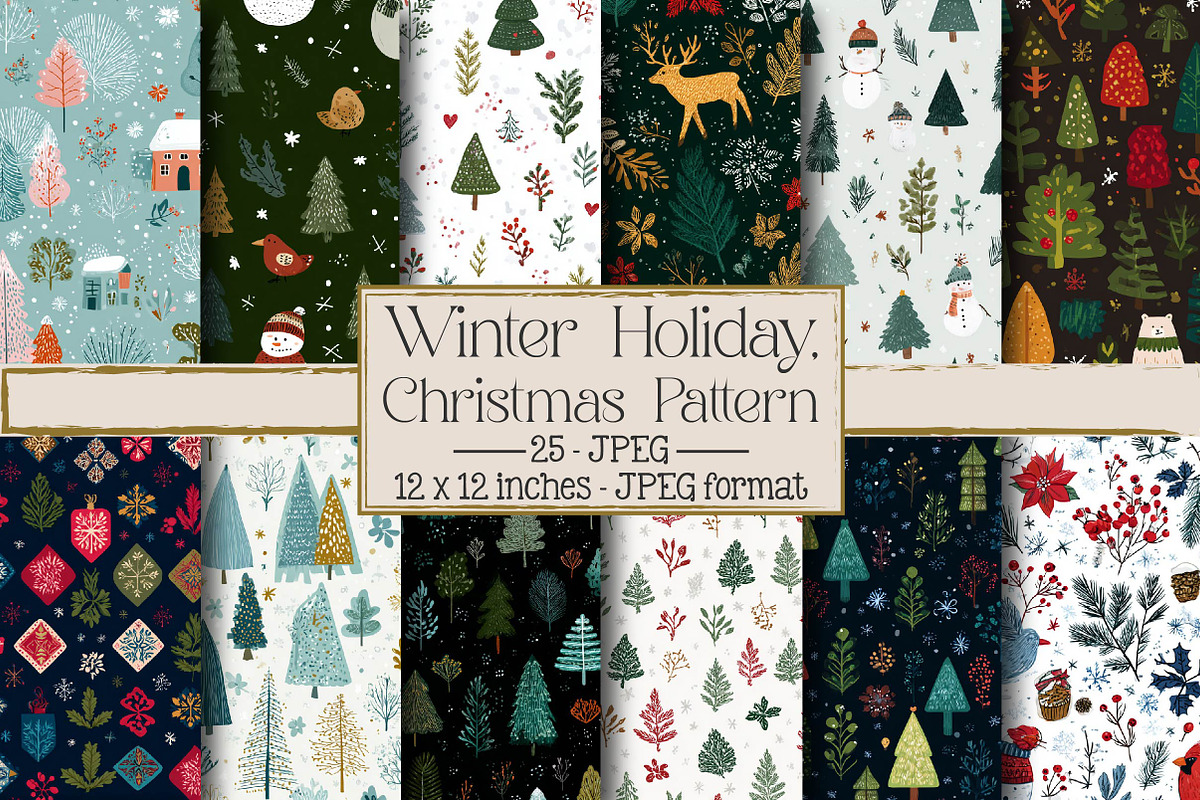 Winter Holiday, Christmas Pattern, an Illustration by DreamPrint404