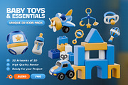Baby Toys & Essentials 3D Icon Pack, an Object 3D Model by Haps Space (Thumbnail 1 of 4)