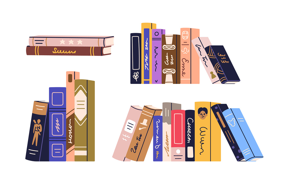 Library books stacks, literature set, an Education Illustration by Good Studio (Photo 6 of 8)