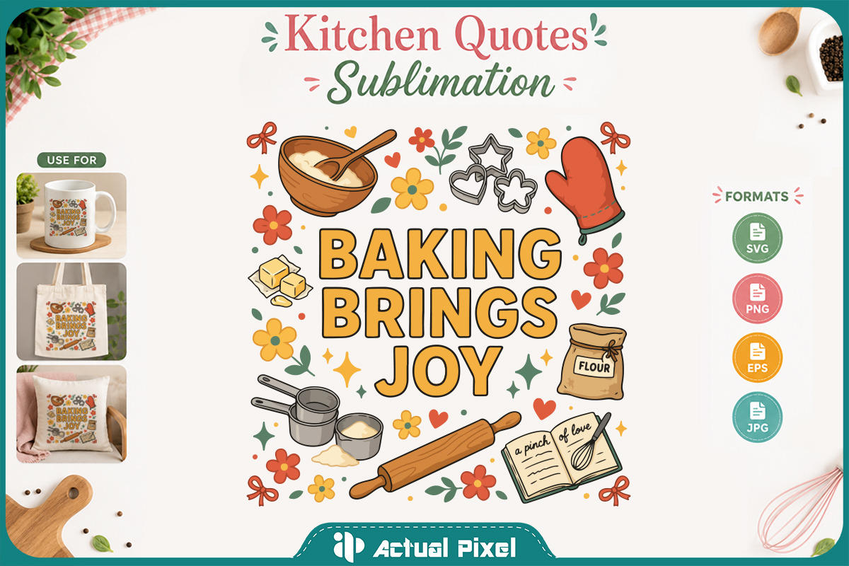 Kitchen Quotes Sublimation Bundle, a Decorative Illustration by Actual Pixel (Photo 5 of 12)