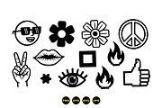 Retro Black Icon Clipart Set, an Illustration by designvectx (Thumbnail 2 of 3)