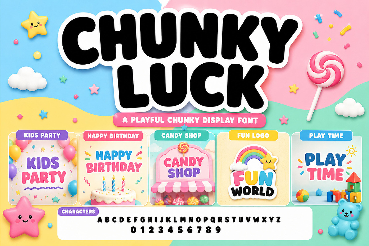 CHUNKY LUCK, a Slab Serif Font by Wow Magic (Photo 4 of 5)