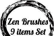 Zen circle brushes 9 shapes set, a Texture Illustration by PeoGeo Creative (Thumbnail 1 of 2)