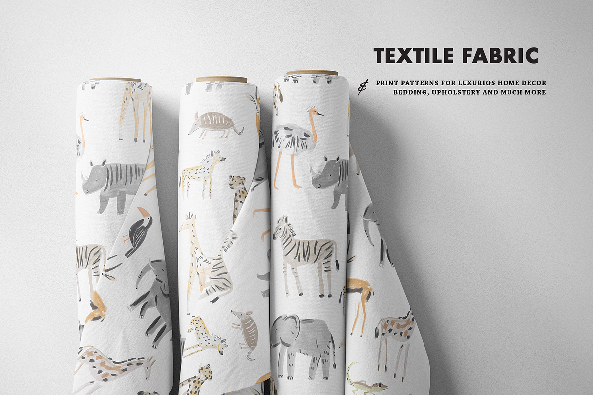 Nursery safari animals baby pattern, a Pattern Graphic by Milatoo (Photo 2 of 4)