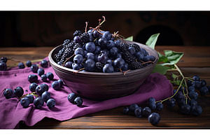 rustic purple berries ai generated, a Nature Photo by pikepicture