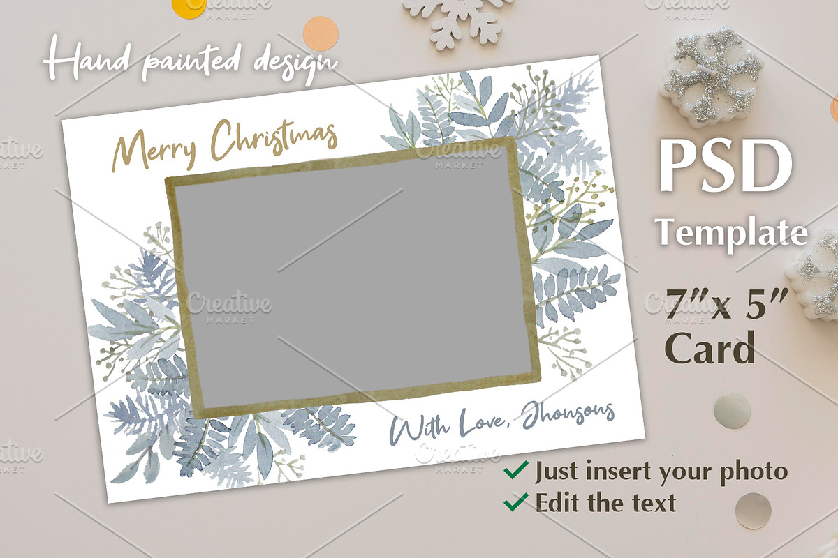 Watercolor Photo Card Template PSD, a Card Template by PSD templates and Photos (Photo 2 of 4)