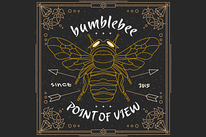 Thin line insect label