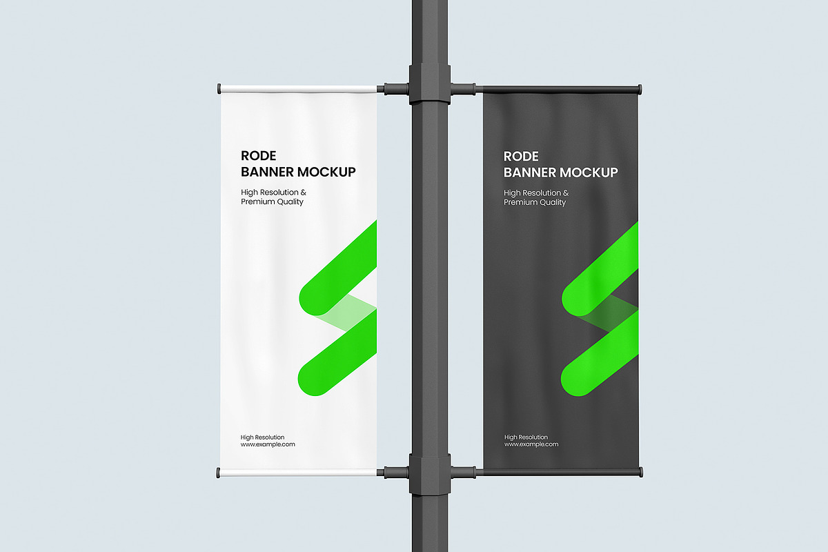 Street Pole Banner Mockup PSD, an Advertising Mockup by graphypix (Photo 1 of 4)