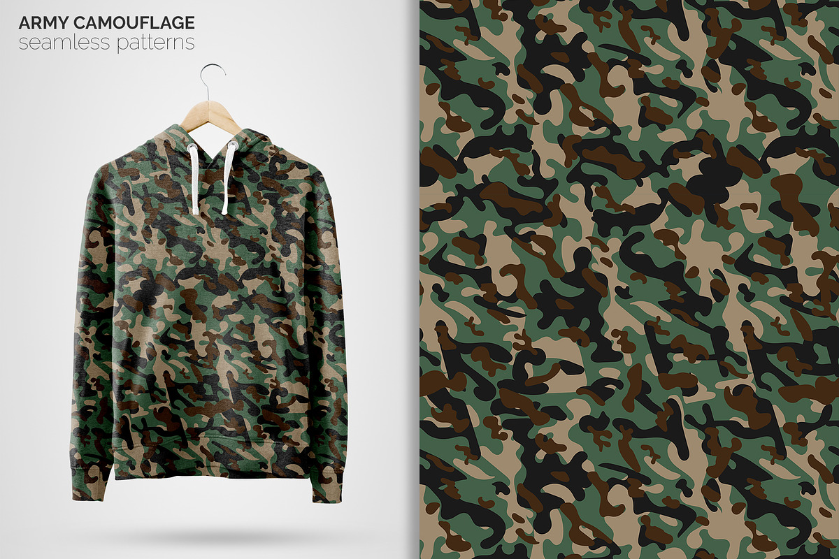 Army Camouflage Seamless Patterns, a Pattern Graphic by 3Y_Design (Photo 4 of 6)