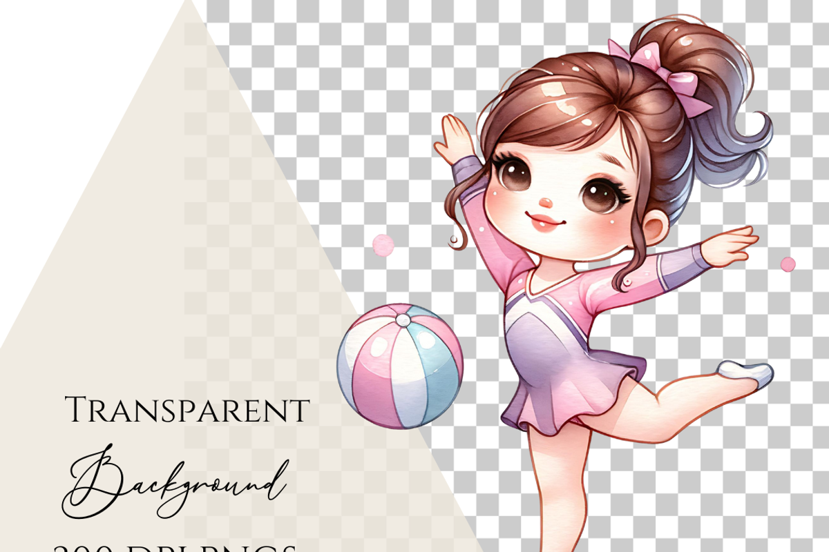 Watercolor pastel gymnastics clipart, a Sport Illustration by Invite to Clipart (Photo 7 of 7)