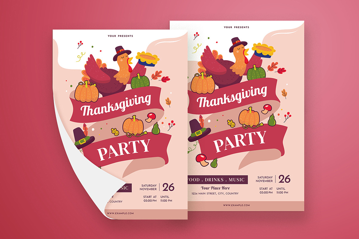 Happy Thanksgiving Flyer, a Flyer Template by Esui Studio (Photo 2 of 3)