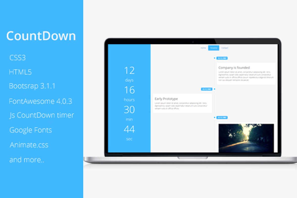 CountDown Coming Soon Theme, a Bootstrap Template by ThemeDwarf