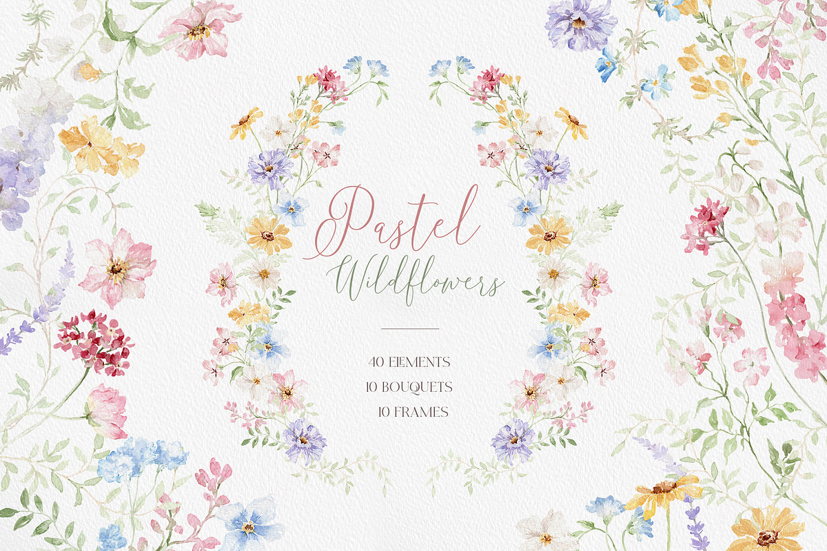 Watercolor Flower -PASTEL WILDFLOWER, a Decorative Illustration by Beigetime (Photo 1 of 15)