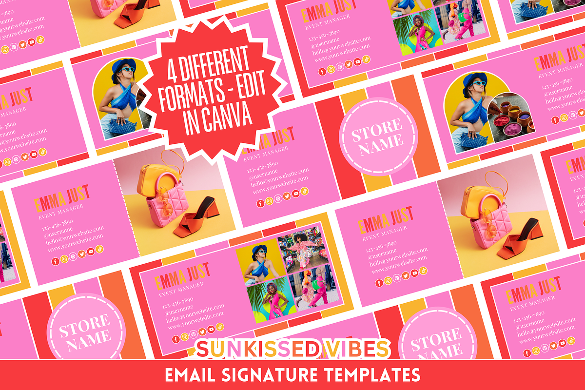 Colorful Email Signature Templates, an Email Template by SunshineStudioBoutique (Photo 1 of 9)