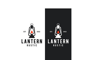 Vintage retro lantern lamp logo with, a Branding & Logo Template by LOGOCREATIVE