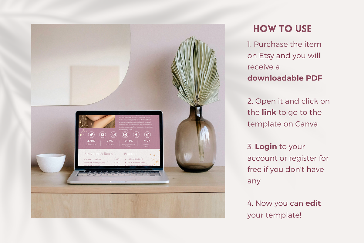Beauty Influencer Media Kit Pink, a Resume Template by Golden Horizons Studio (Photo 6 of 11)