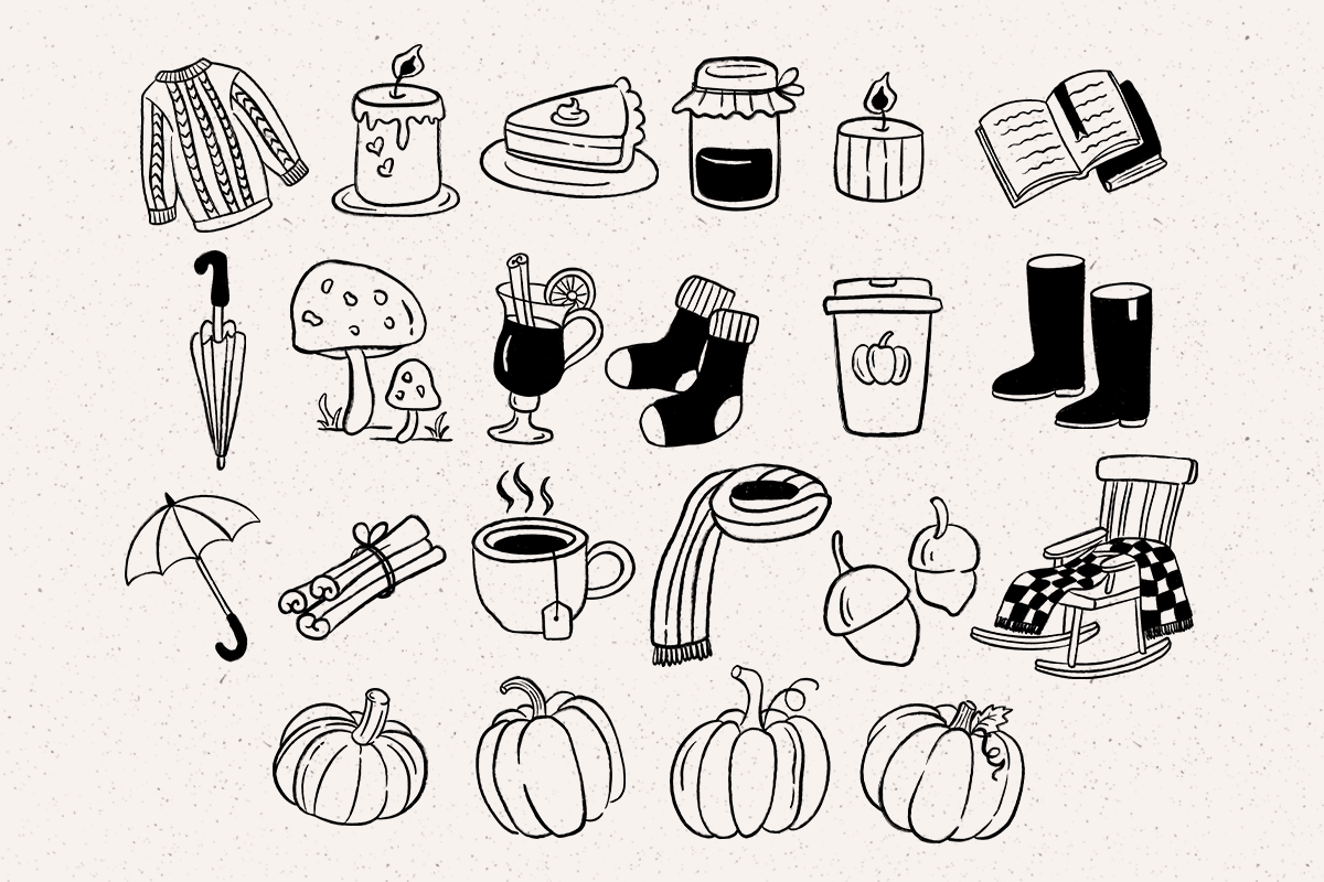 Cozy Fall Autumn Doodle Clipart, a Seasonal Illustration by LemonDesign (Photo 2 of 3)