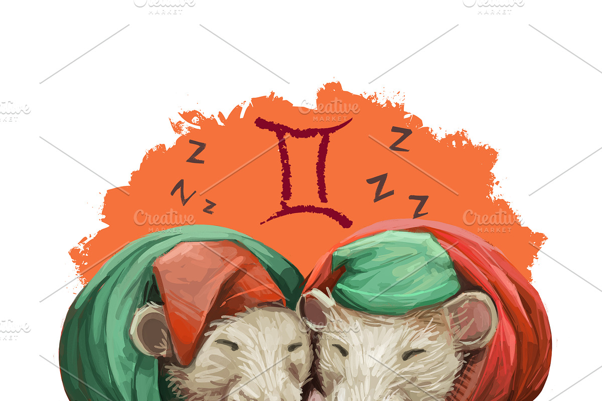 2020 year RAT Horoscope Zodiac Signs, an Animal Illustration by Dneprstock (Photo 4 of 8)