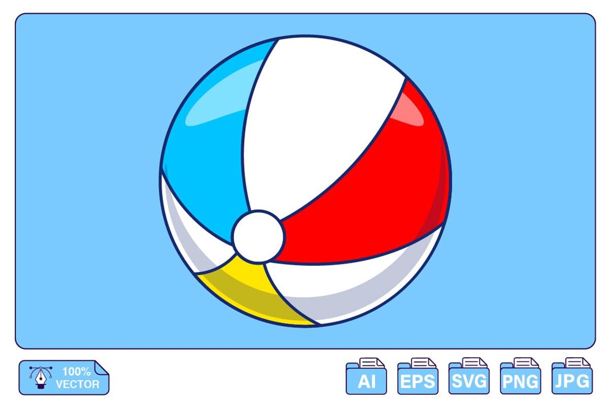 Beach Ball Cartoon Vector Icons, an Object Illustration by Artstorystudio (Photo 2 of 3)