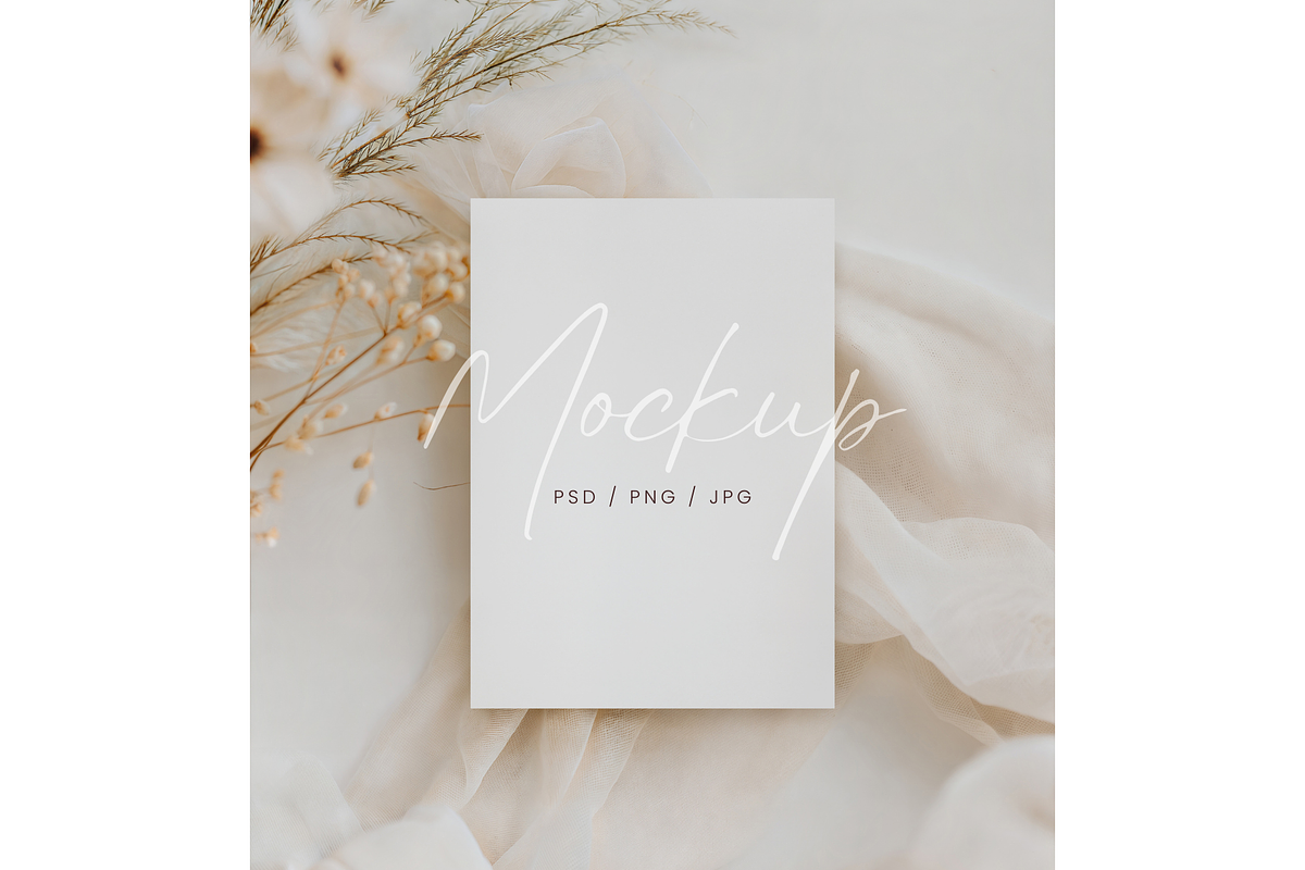 Minimalist Card Mockup White, a Product Mockup by TatiMockup (Photo 1 of 3)