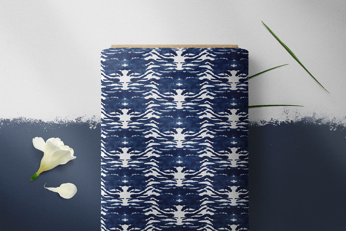 Indigo Watercolor and Ink Patterns, a Pattern Graphic by Tiger and Flower (Photo 9 of 10)