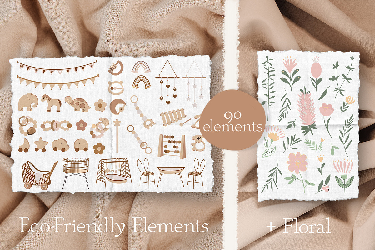 Boho Baby World Clipart, a Decorative Illustration by JT_Design_Art (Photo 3 of 11)