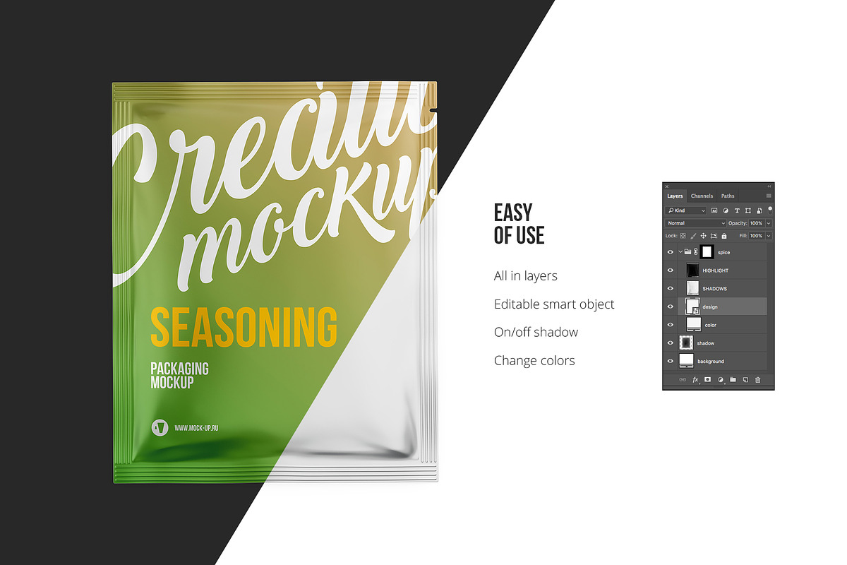 2 PSD Spices Seasoning Sachet mockup, a Packaging Mockup by easymock (Photo 6 of 13)