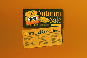 Green Yellow Autumn Sale Voucher, a Flyer Template by graphicook