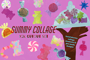 Gummy cutout, candy Y2K collage set, a Decorative Illustration by Paper Cherry