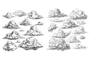 Sketch clouds vector Illustration, an Object Illustration by ZinetroN