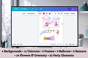 Unicorn Party Invite MEGA Design Kit, an Invitation Template by Sunny Jar Designs (Thumbnail 4 of 4)