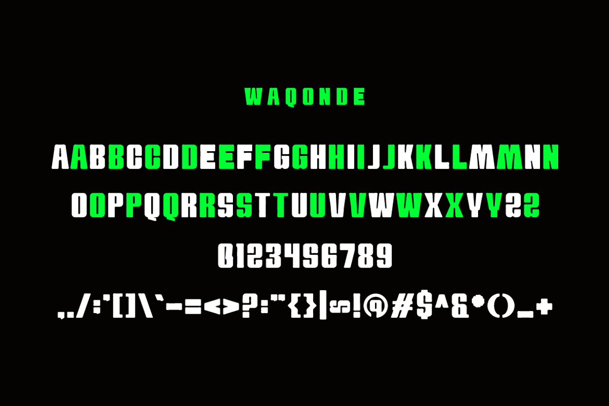 Waqonde - Sport Font, a Sans Serif Font by Iqsiart Studio (Photo 4 of 6)