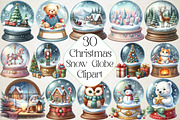 Christmas Snow Globe Clipart, an Illustration by DreamPrint404 (Thumbnail 1 of 4)
